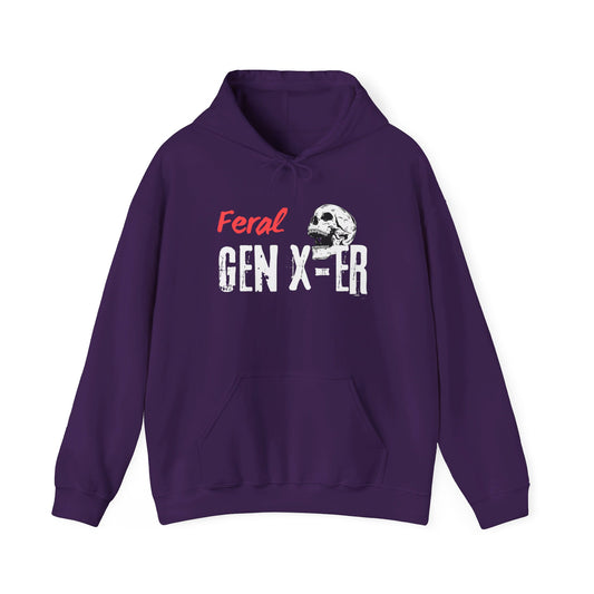 Feral Gen-Xer Skull Heavy Blend™ Hooded Sweatshirt