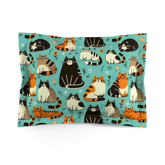 Whimsy Whiskers Microfiber Pillow Sham