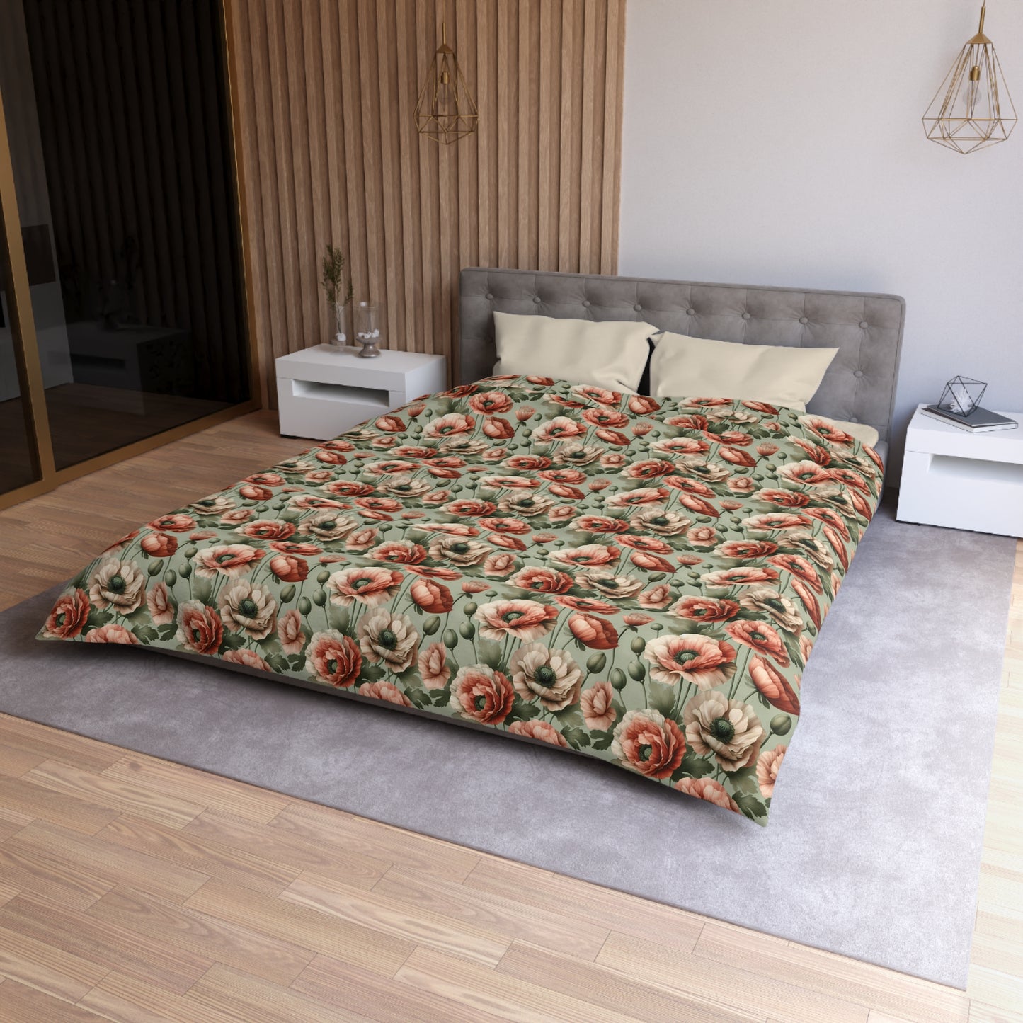 Blushing Poppy Microfiber Duvet Cover