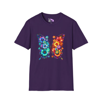 Colorful Floral Butterfly Adult T-shirt