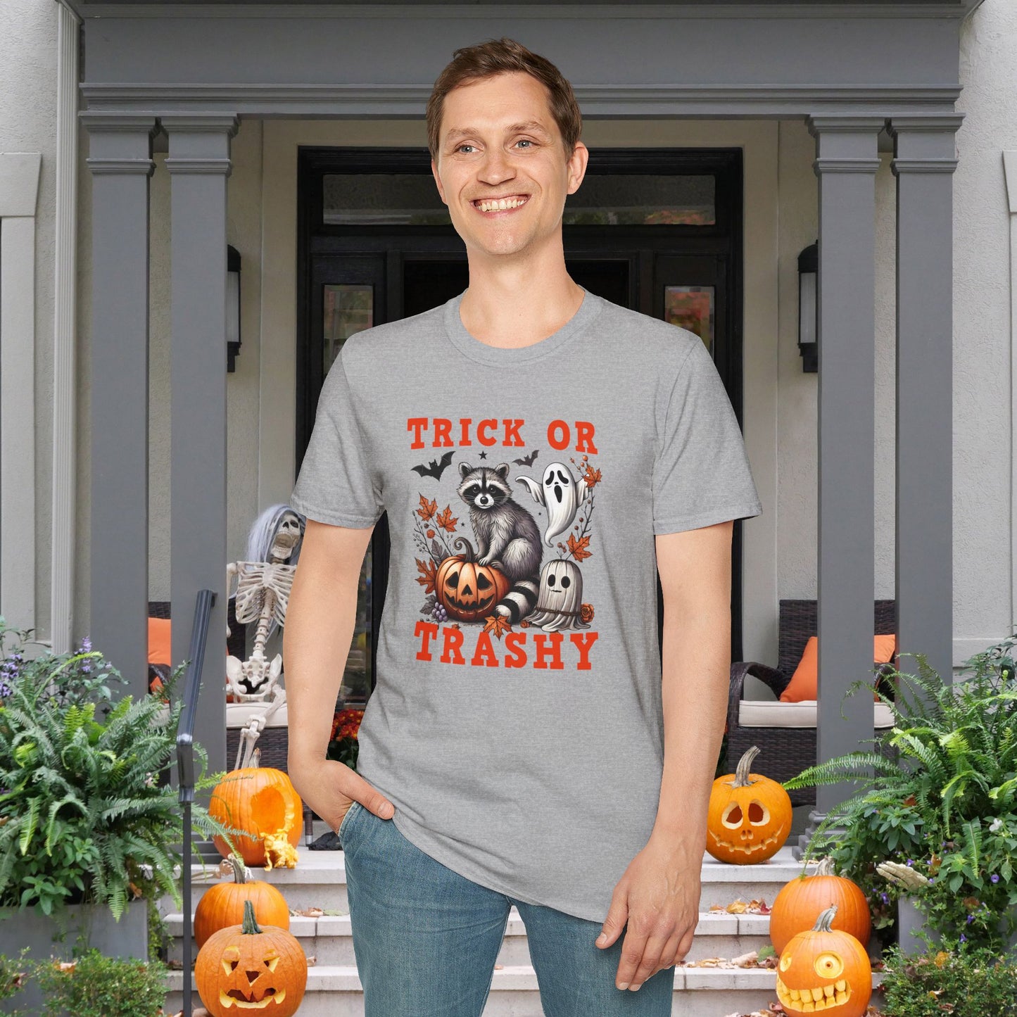 Trick or Trashy Racoon Adult T-shirt