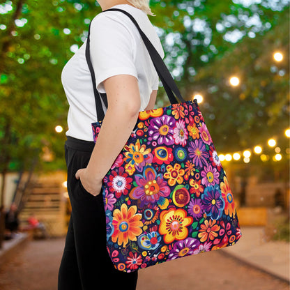 Floral Fiesta Canvas Tote Bag