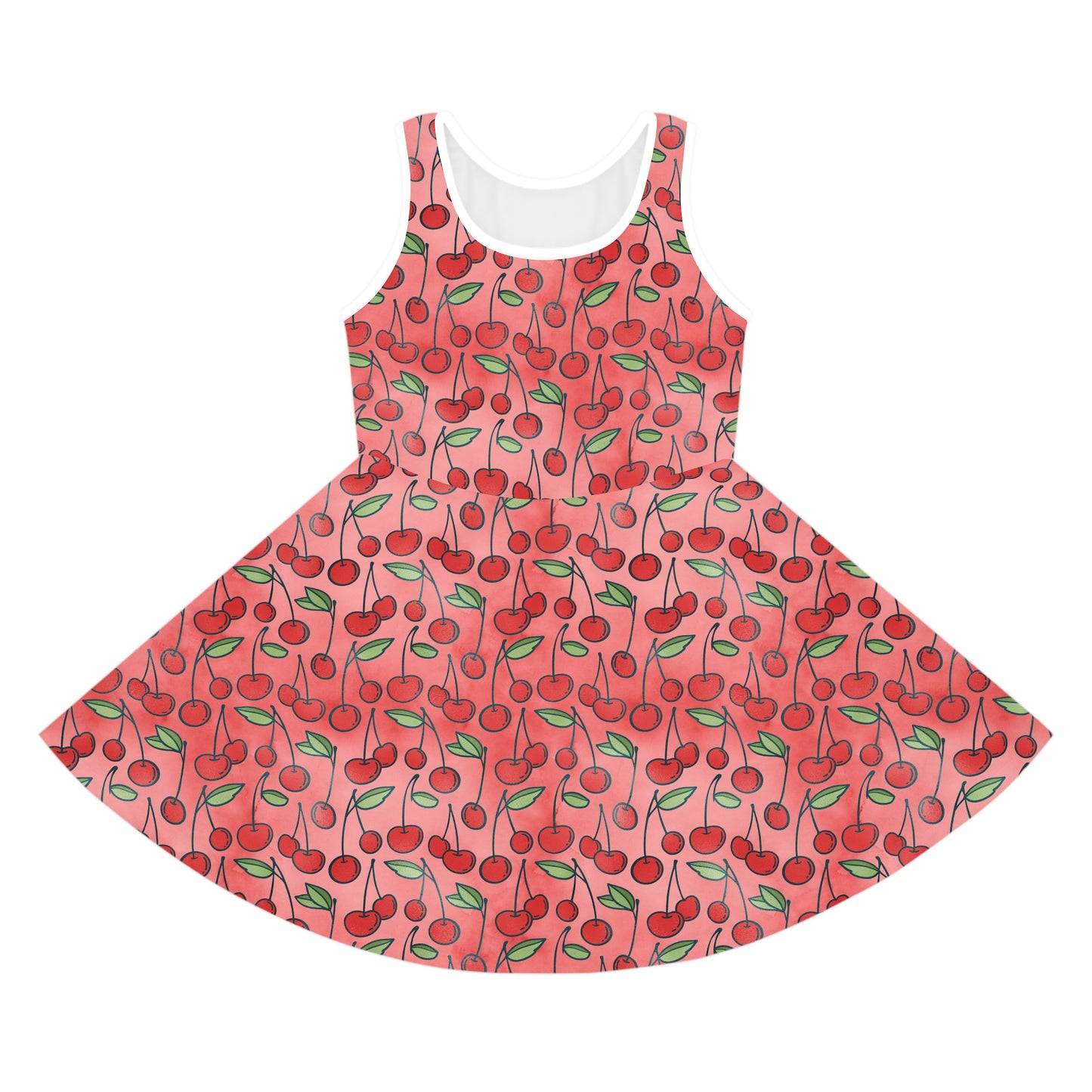 Cherry Bombshell Print Girls' Sleeveless Sundress