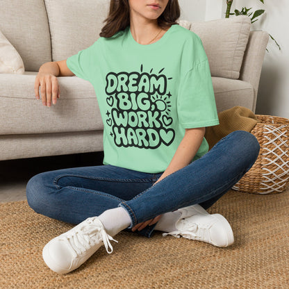 Dream Big Work Hard (Hearts) Adult T-shirt