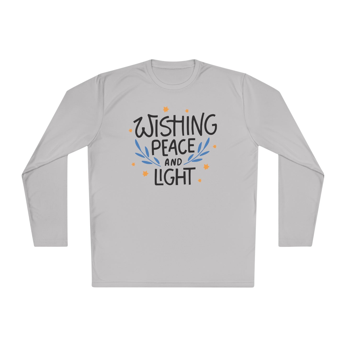 Hanukkah Wishing Peace & Light 3 Adult Long Sleeve Tee