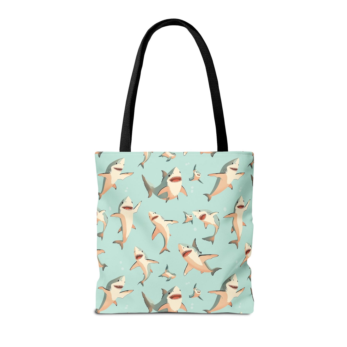 Aquamarine Sharks Canvas Tote Bag