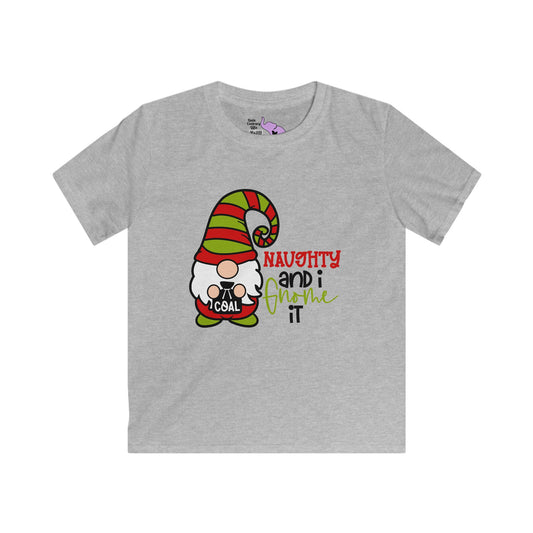 Naughty and I Gnome It Youth Softstyle Tee