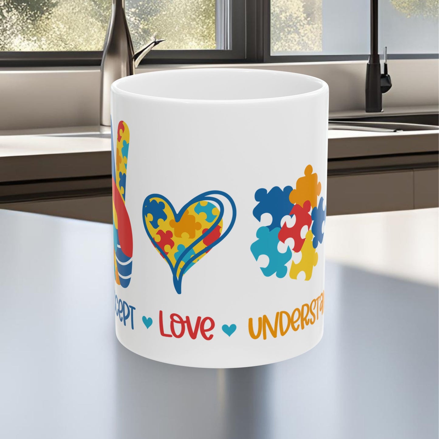 Autism Accept Love Understand Ceramic Mug, (11oz, 15oz)