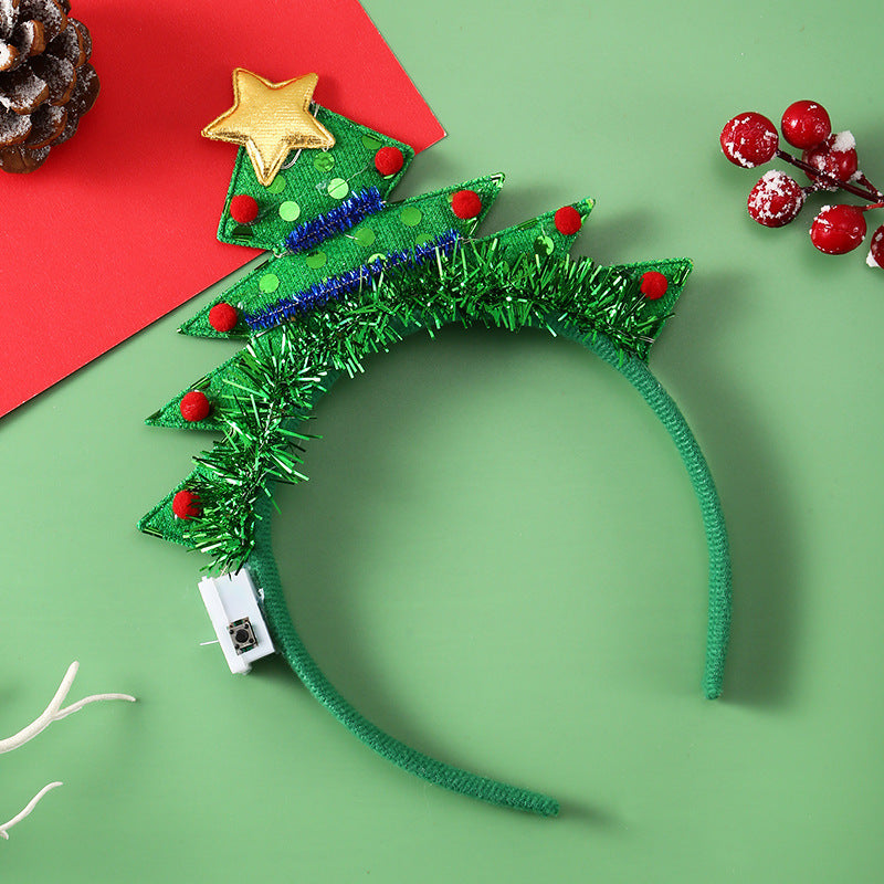 Christmas Tinsel Light-Up Headbands Variety