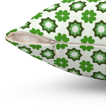 Emerald Star Garden Throw Pillow