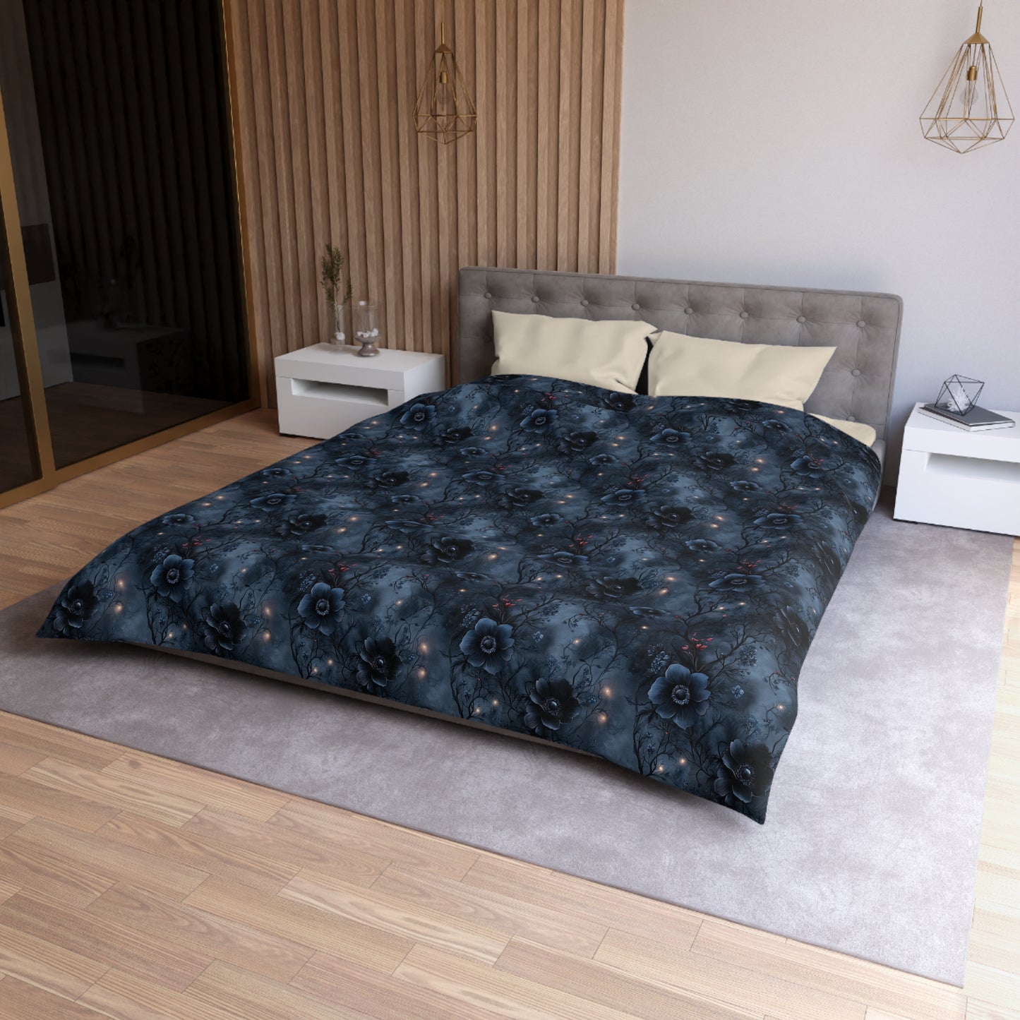 Black Roses & Vines Microfiber Duvet Cover