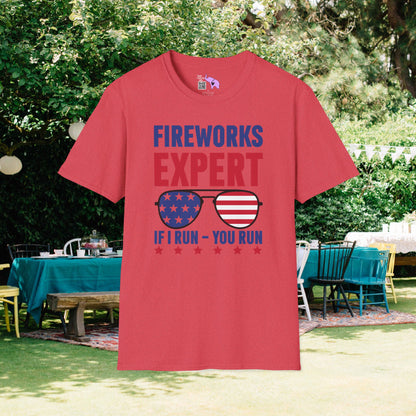 Fireworks Expert If I Run You Run T-shirt