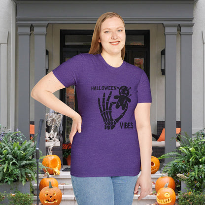 Halloween Vibes (Skeleton Hand & Voodoo Doll) Adult T-shirt