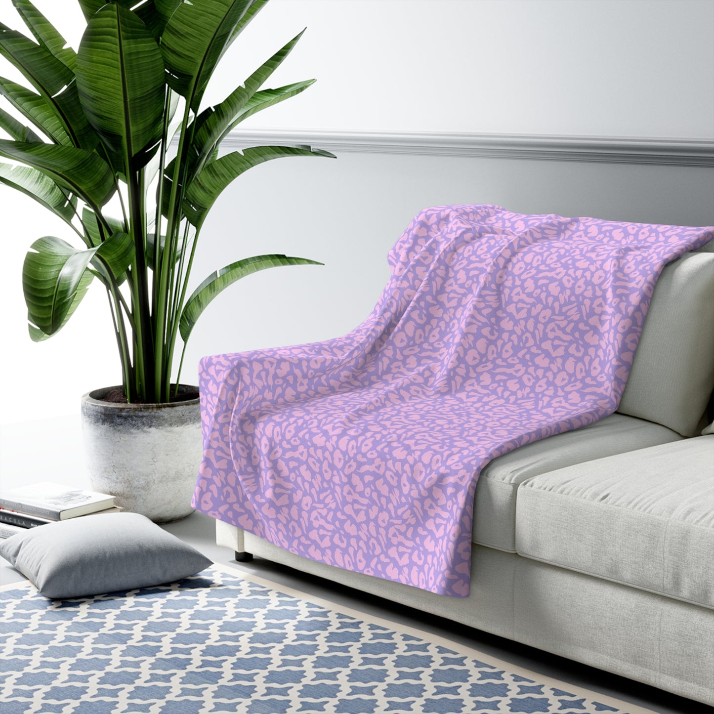 Pink & Purple Cheetah Print Sherpa Fleece Blanket