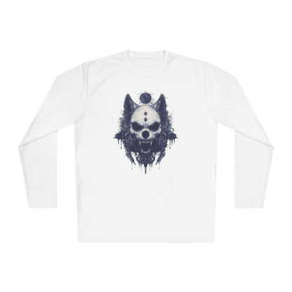 Creepy Skull Wolf Adult Long Sleeve Tee