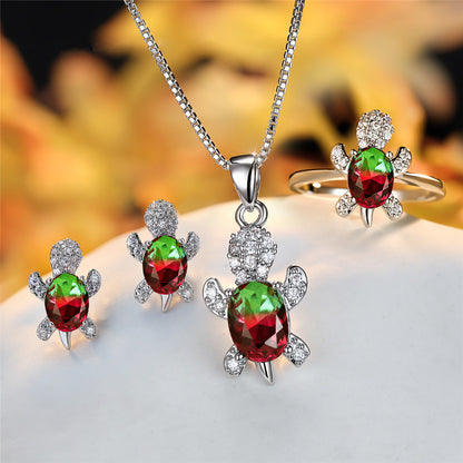 Tortoise-shaped Gemstone Necklace