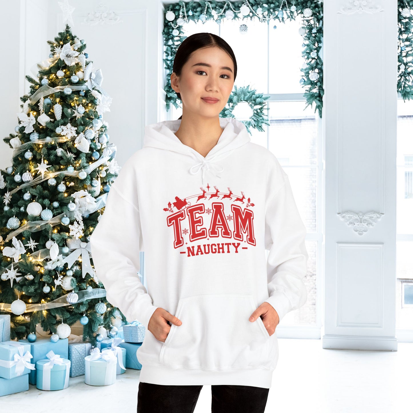 Team Naughty Adult Heavy Blend™ Hooded Sweatshirt