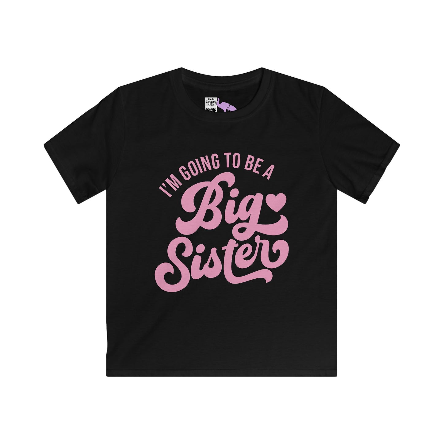 I'm Going To Be A Big Sister (Pink Script) Youth Softstyle Tee