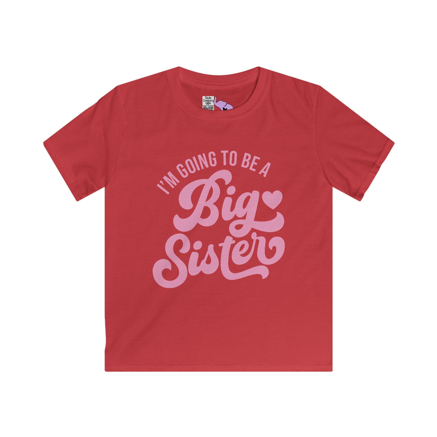 I'm Going To Be A Big Sister (Pink Script) Youth Softstyle Tee