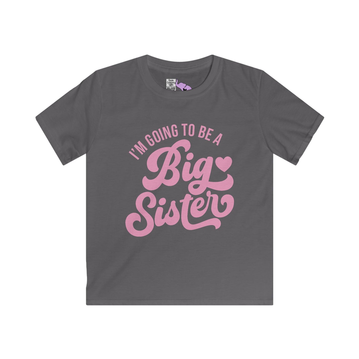 I'm Going To Be A Big Sister (Pink Script) Youth Softstyle Tee