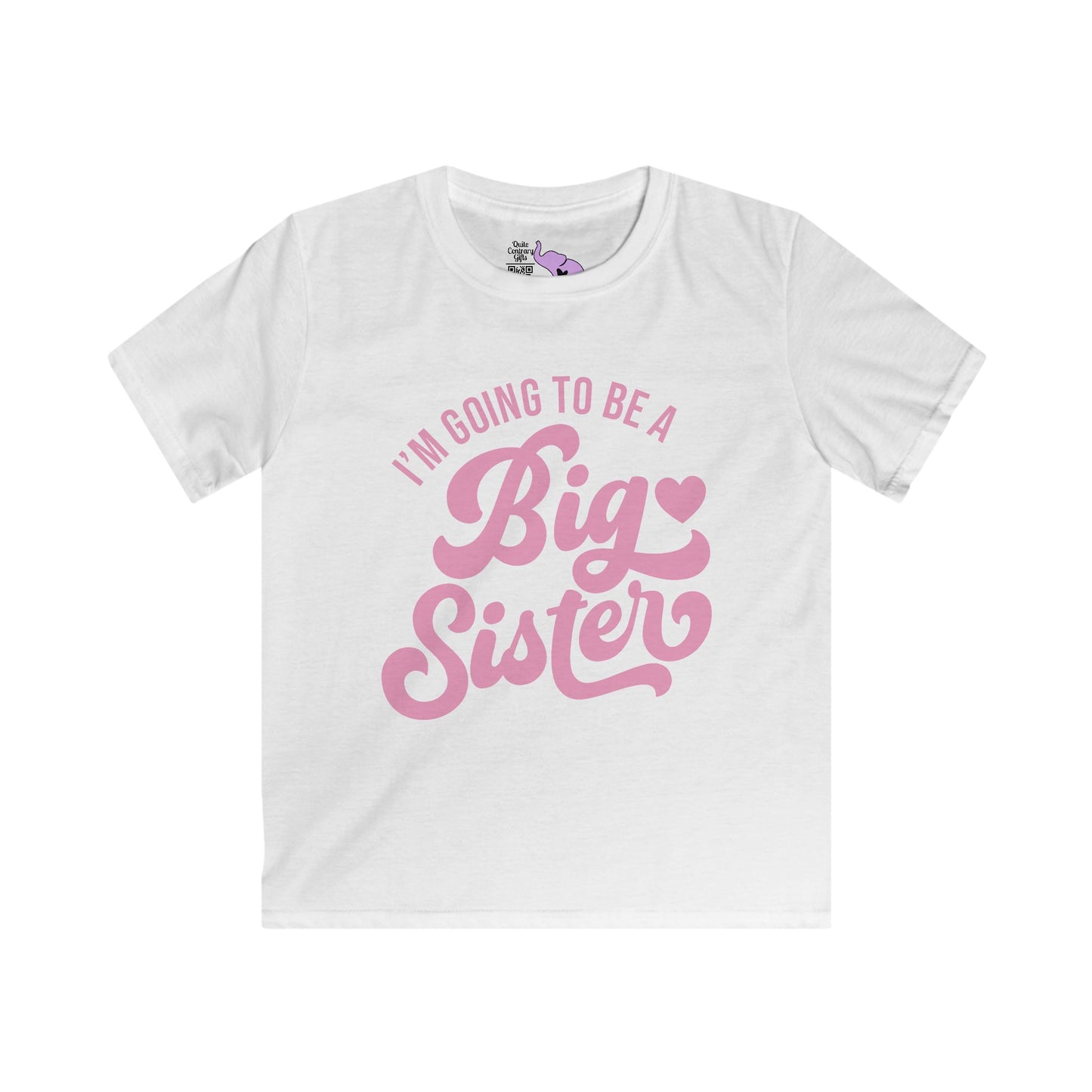 I'm Going To Be A Big Sister (Pink Script) Youth Softstyle Tee