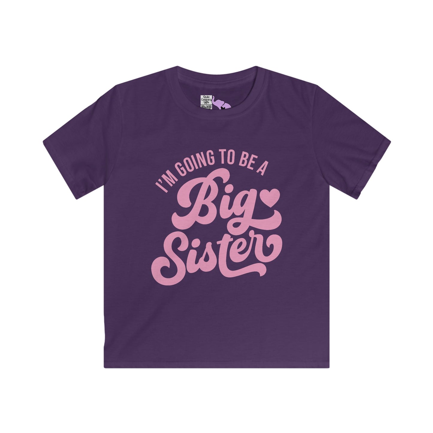 I'm Going To Be A Big Sister (Pink Script) Youth Softstyle Tee
