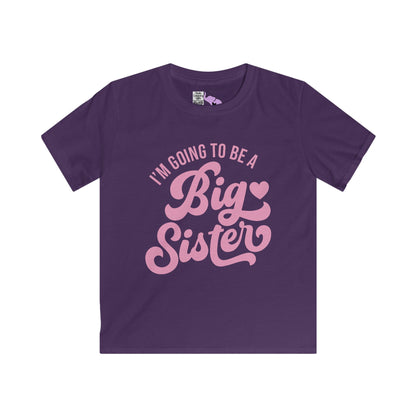 I'm Going To Be A Big Sister (Pink Script) Youth Softstyle Tee