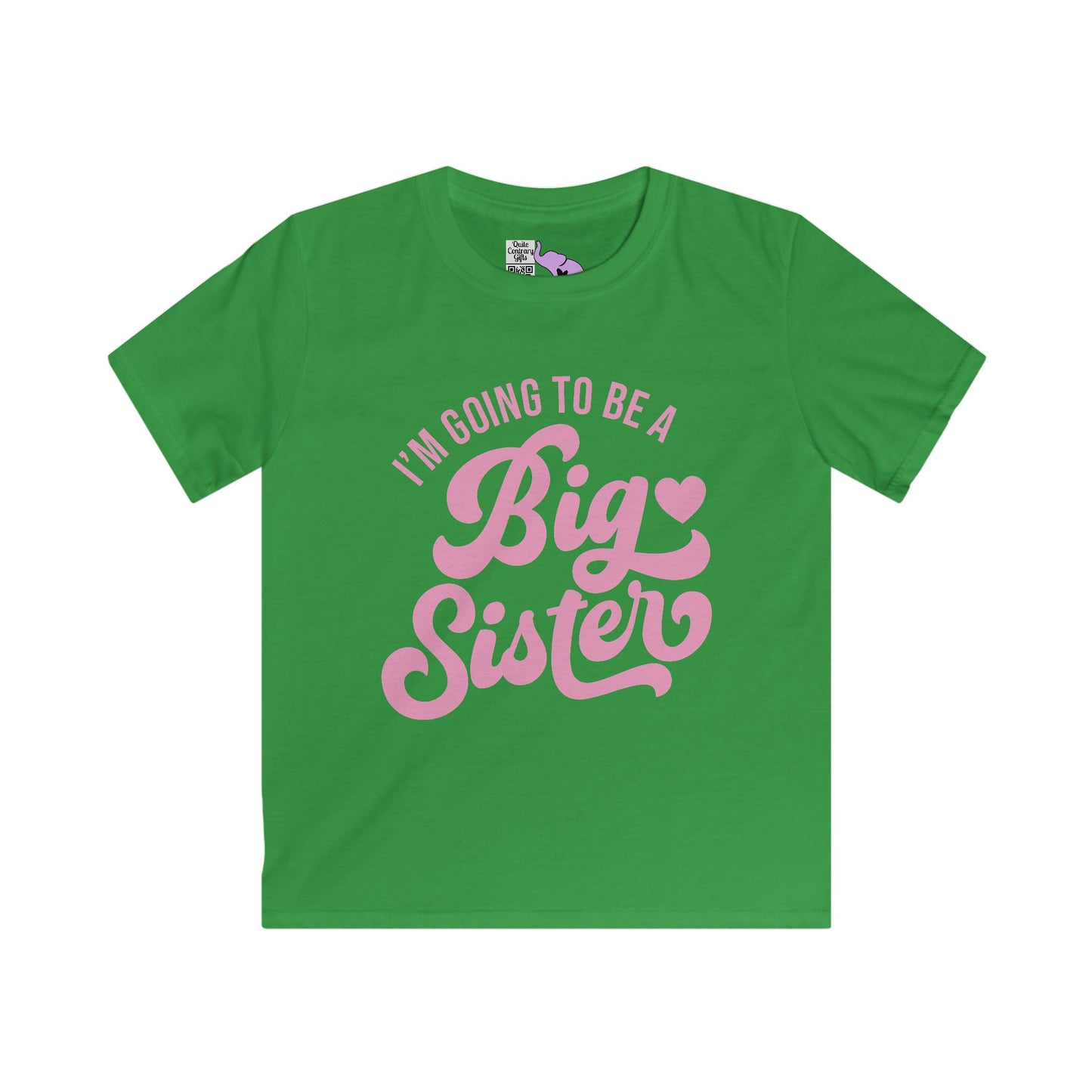 I'm Going To Be A Big Sister (Pink Script) Youth Softstyle Tee