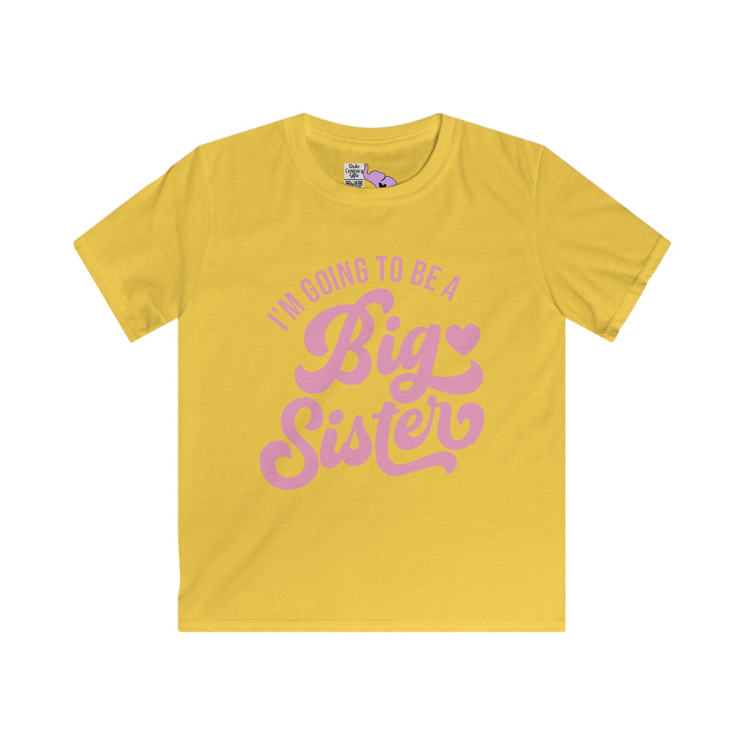 I'm Going To Be A Big Sister (Pink Script) Youth Softstyle Tee