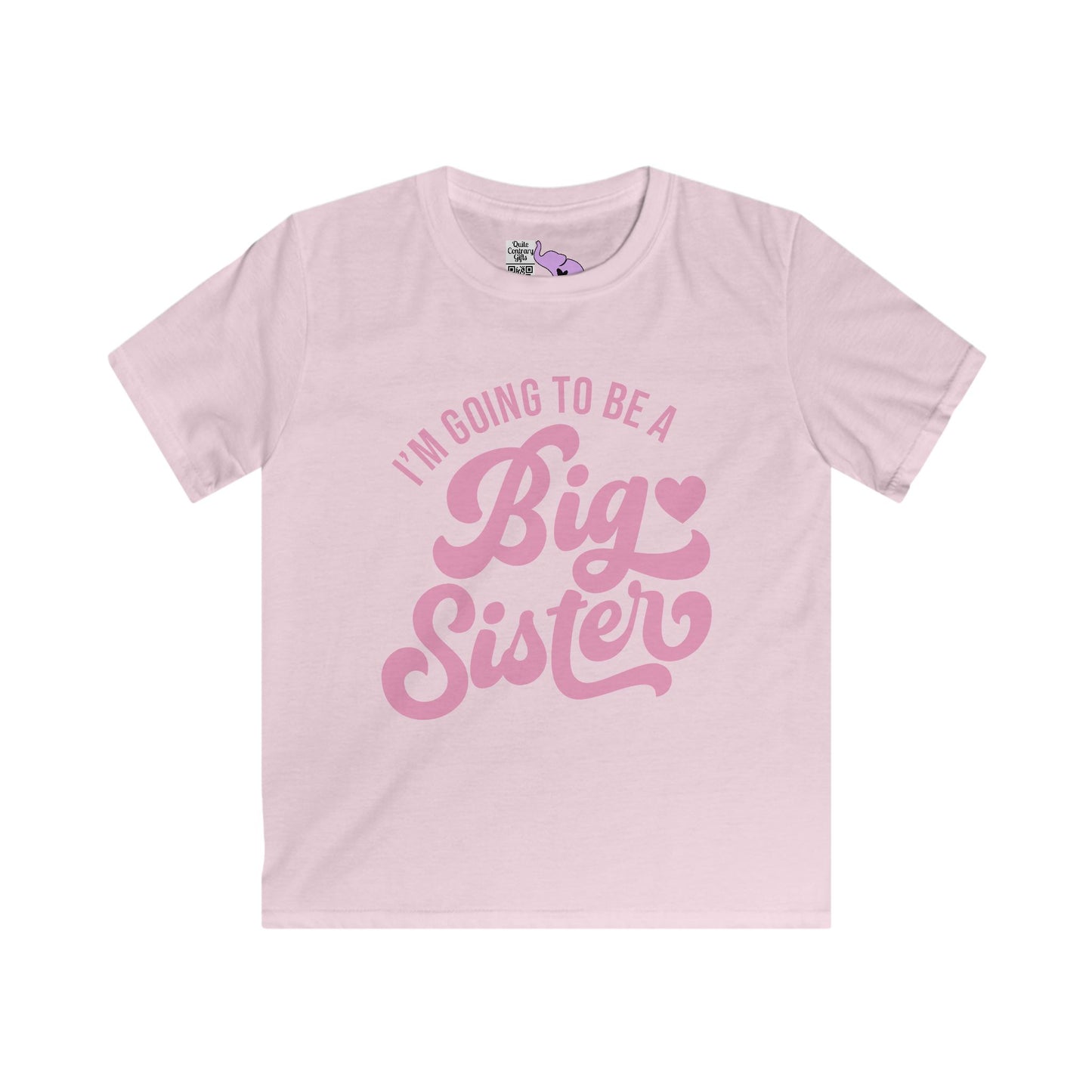 I'm Going To Be A Big Sister (Pink Script) Youth Softstyle Tee