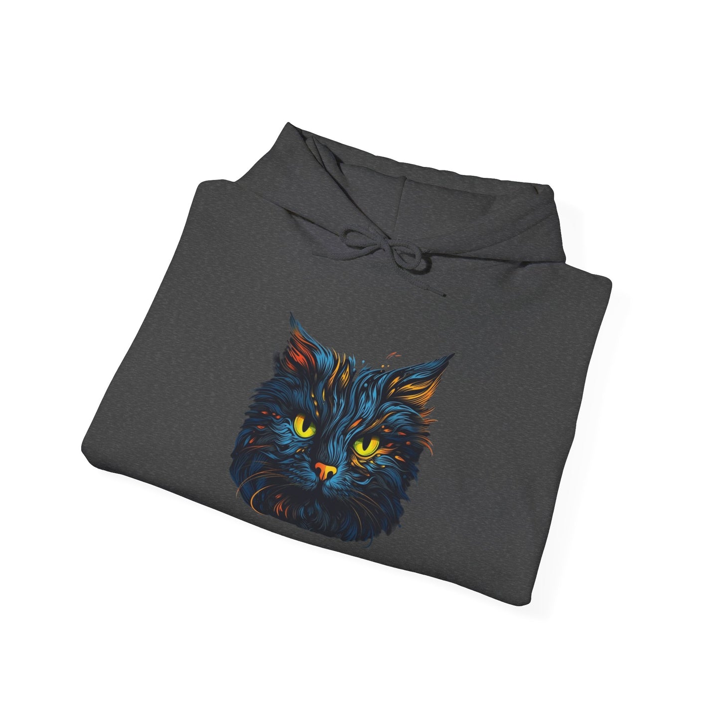 Creepy Black Cat 15 Heavy Blend™ Hooded Sweatshirt