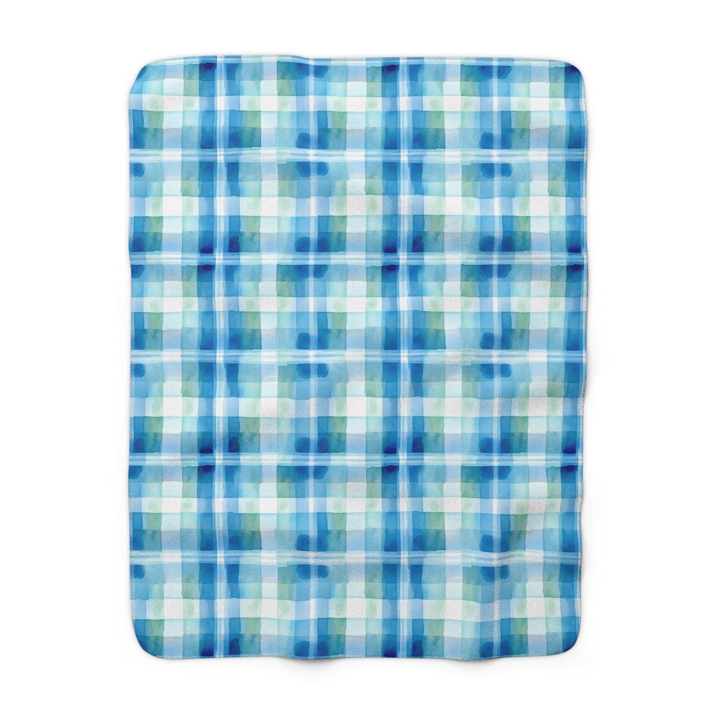 Ocean Sunset Plaid Sherpa Fleece Blanket