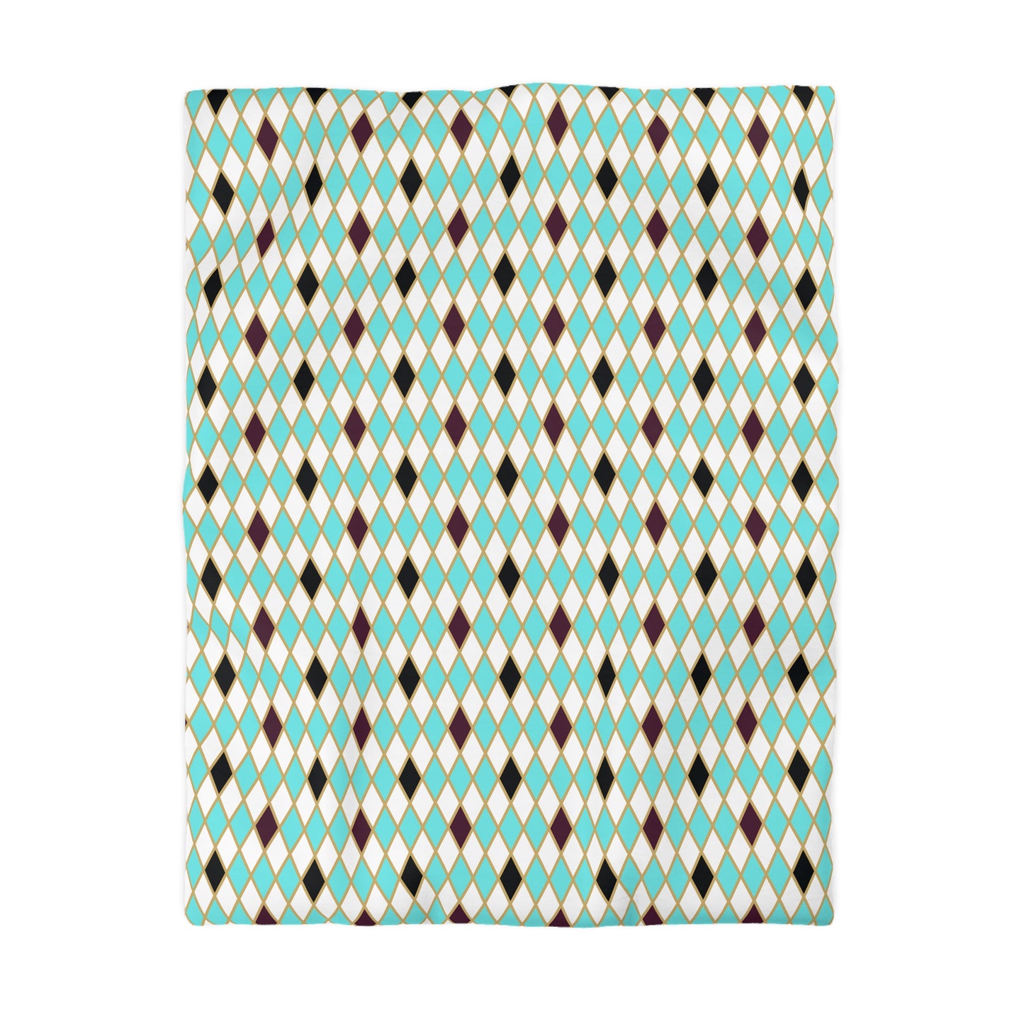Teal/White Harlequin Microfiber Duvet Cover