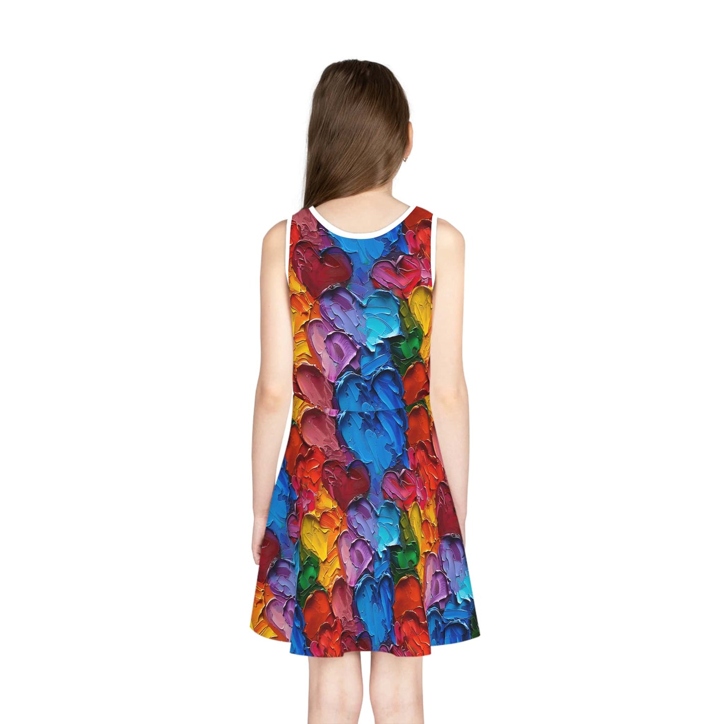 Palette Knife Hearts Girls' Sleeveless Sundress