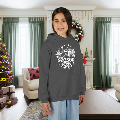 Jesus Is The Reason For The Season Snowflake Youth Hoodie