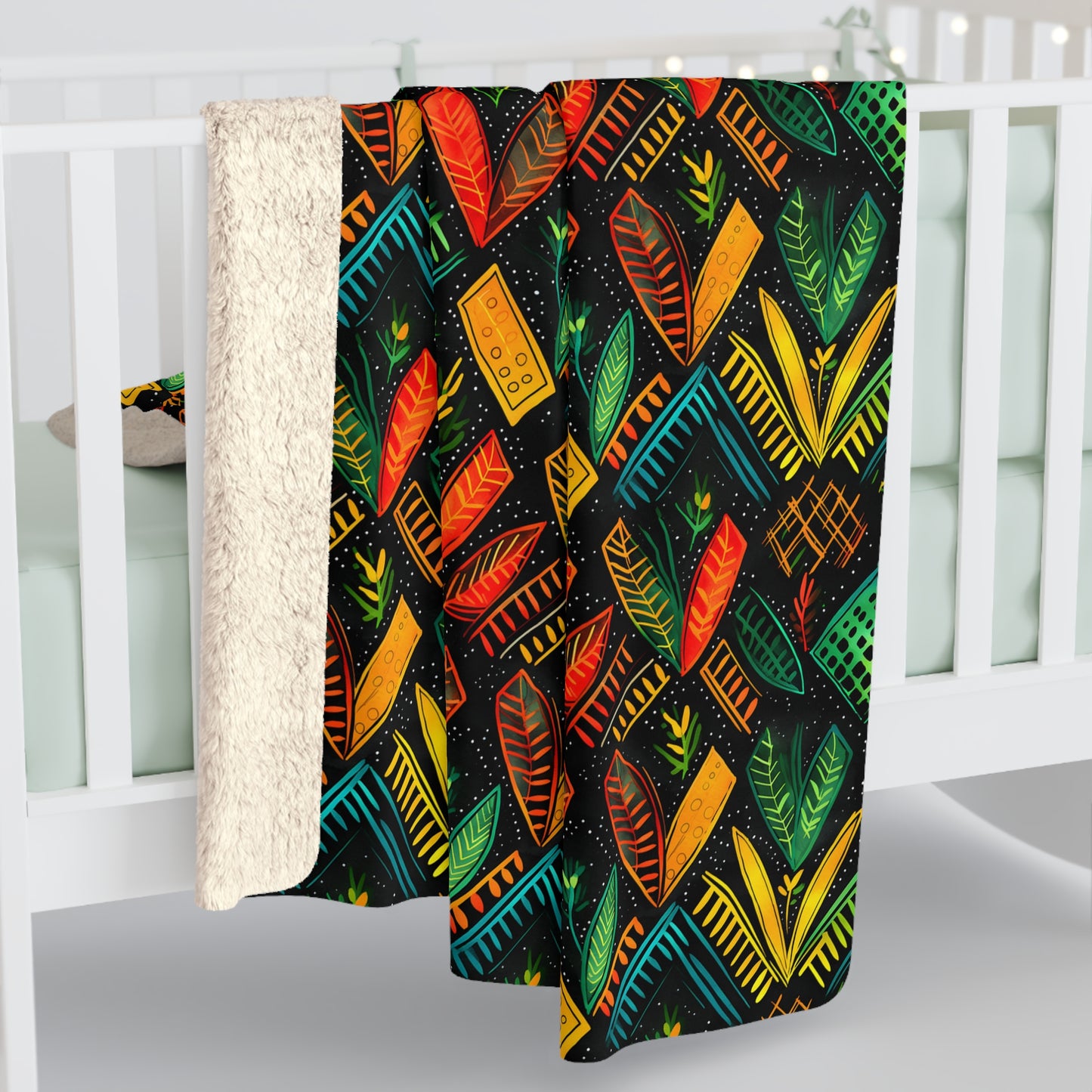 Kujichagulia Waves Sherpa Fleece Blanket