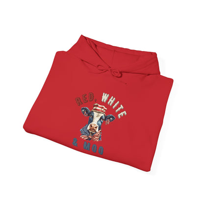 Red, White, & Moo Off Heavy Blend™ Hooded Sweatshirt