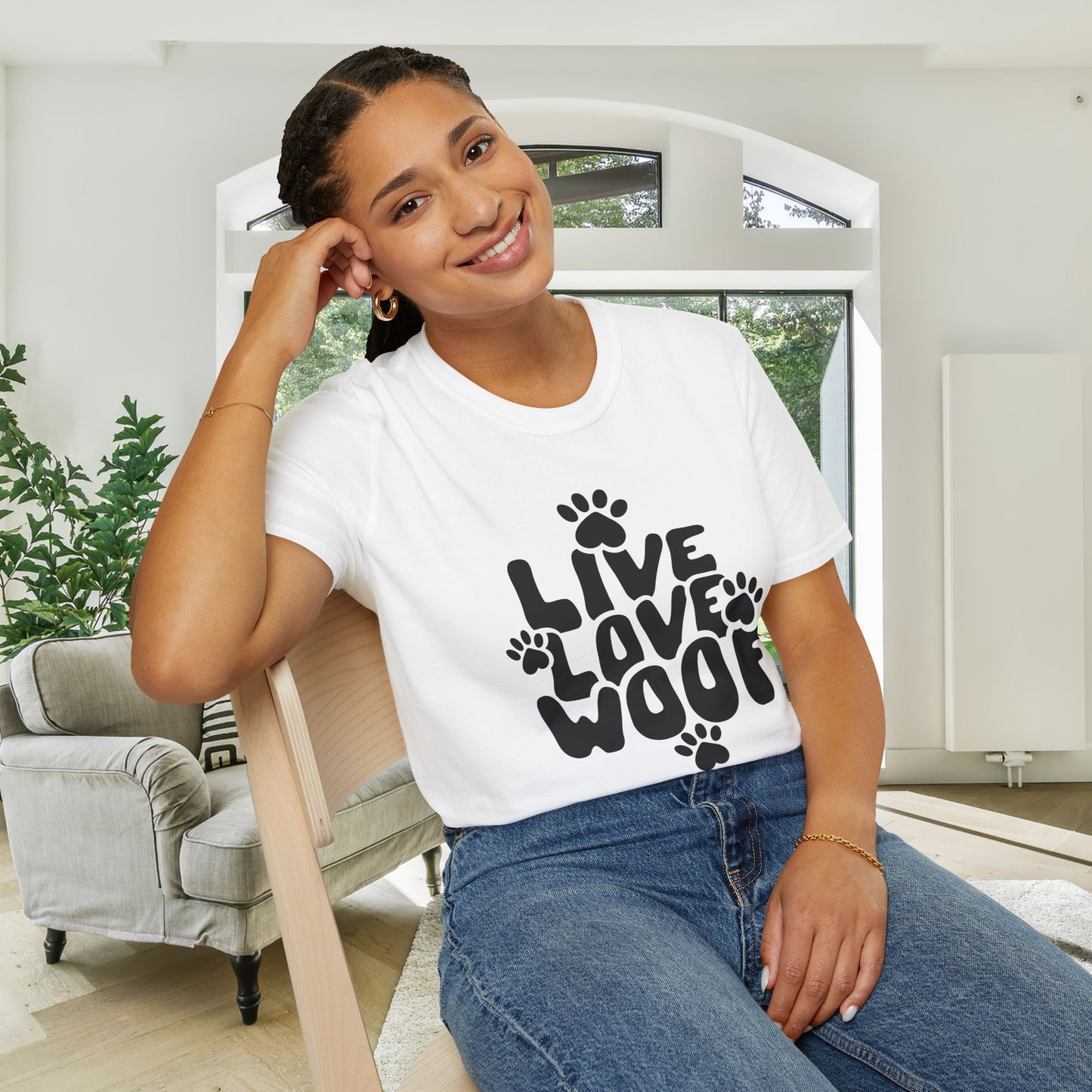 Live Love Woof Adult Tshirt