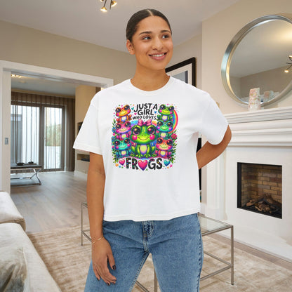 Just A Girl Who Loves Frogs Women's Boxy Tee