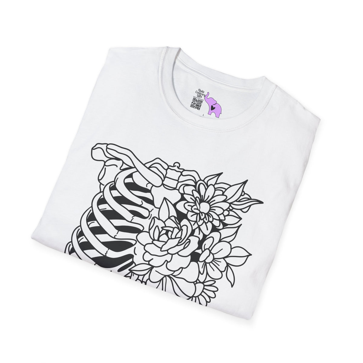 Floral Ribcage Adult T-shirt