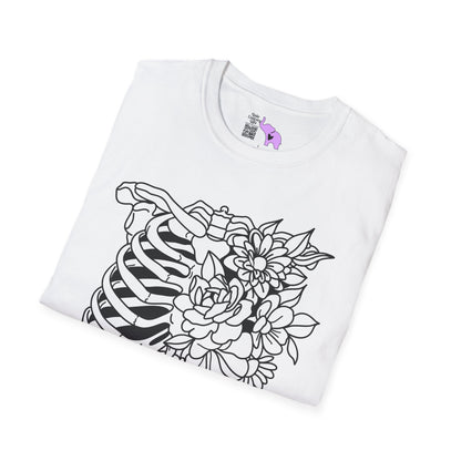 Floral Ribcage Adult T-shirt