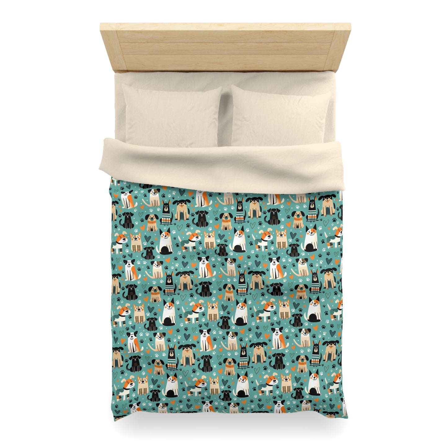 Happy Hounds Microfiber Duvet Cover