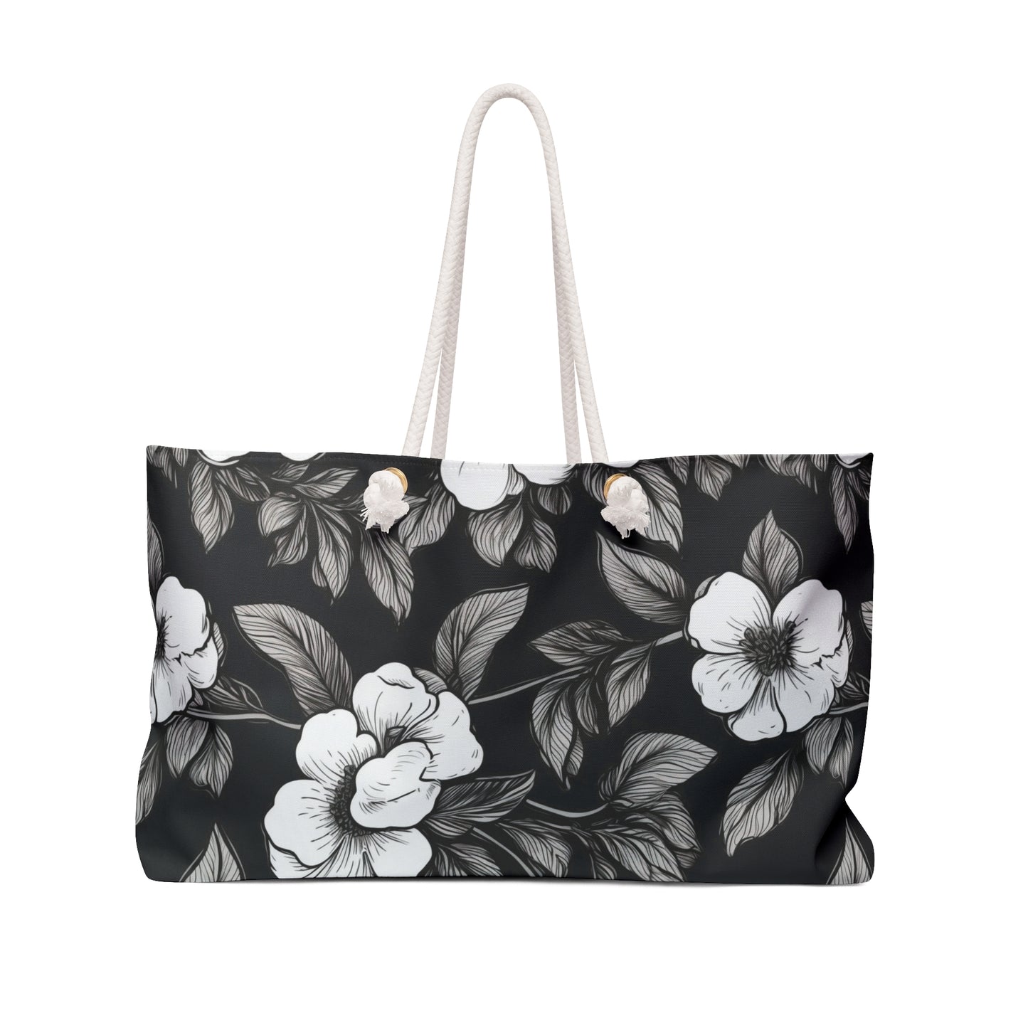 Black & White Daisies Weekender Bag