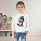 Cute Colorful Kitten w/Soccer Ball Toddler Long Sleeve Tee