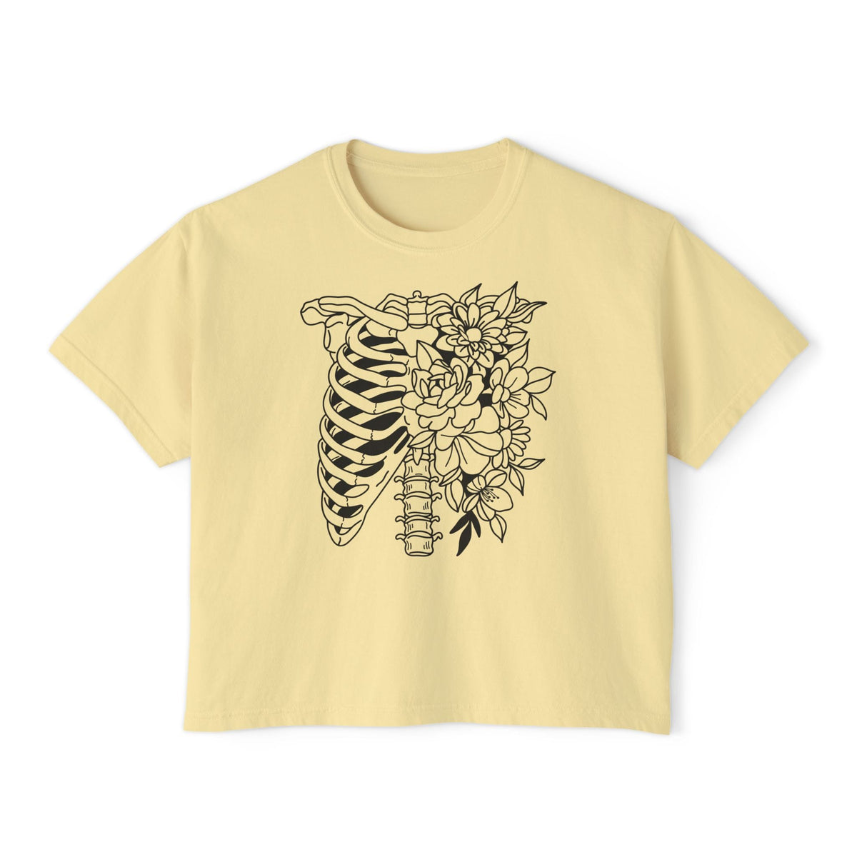 Floral Ribcage Women's Boxy Tee