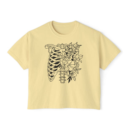 Floral Ribcage Women's Boxy Tee