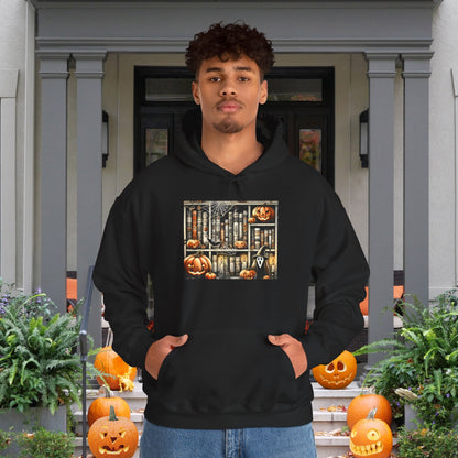 Spooky Book Shelf Heavy Blend™ Hooded Sweatshirt