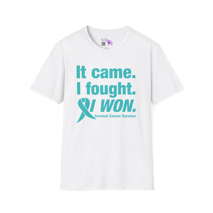 It Came I Fought I Won Cervical Cancer Survivor Adult T-shirt