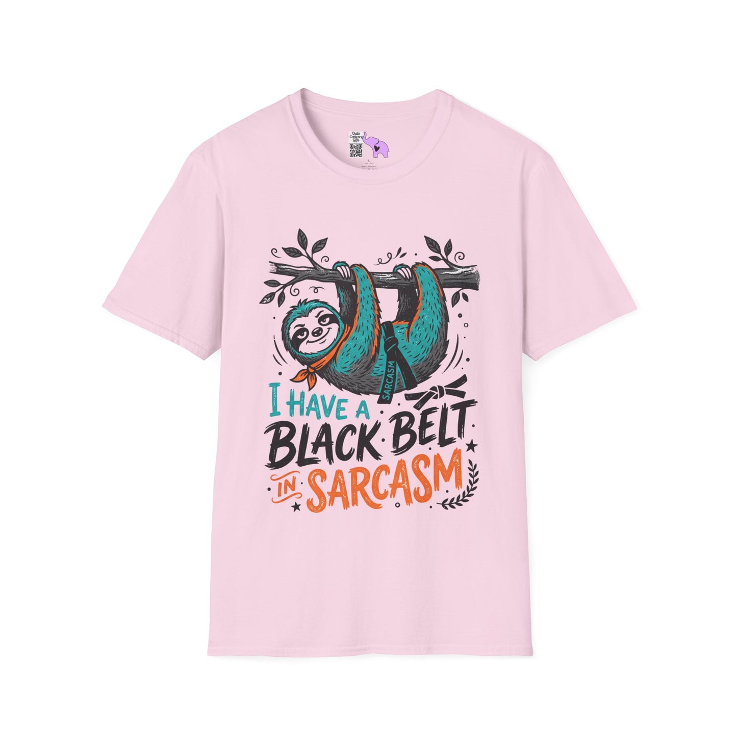""I Have A Black Belt in Sarcasm (Sloth) Adult T-shirt