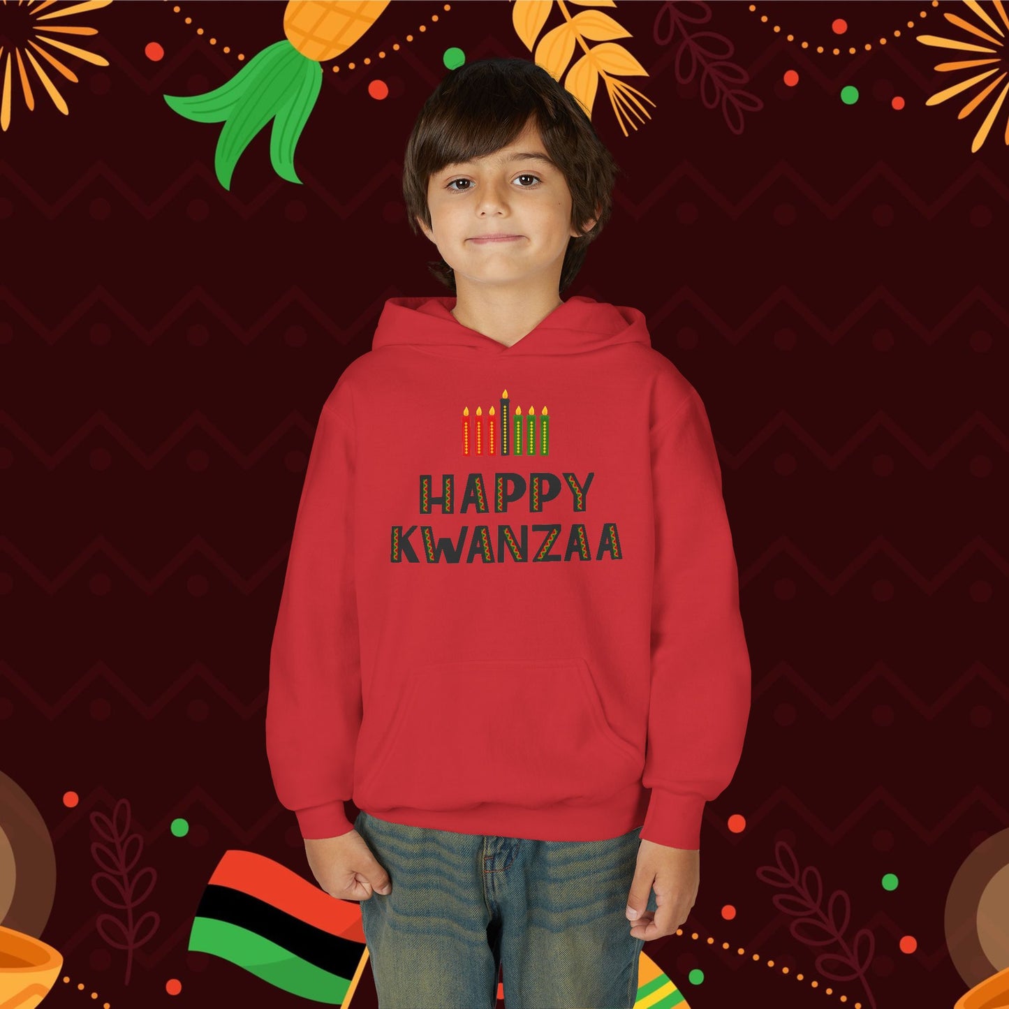 Happy Kwanzaa (Kinara) Youth Hoodie